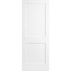 a white door with two panels on the side