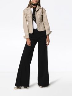 FRAME Le Palazzo wide-leg jeans SS20 | Farfetch.com Elegant Wide Leg Flare Jeans For Work, Trendy Flared Pants With Belt Loops, Classic Wide-leg Jeans For Fall, Trendy Wide Leg Pants With Five Pockets For Fall, Elegant Wide Leg Flare Jeans For Fall, Trendy High Rise Wide Leg Workwear Pants, Wide Leg Flare Jeans With Five Pockets For Work, Chic Wide Leg Flare Jeans For Work, Fall Wide Leg Flare Jeans With Button Closure