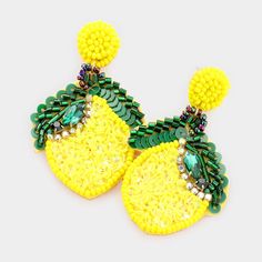 Lemon Earrings, Seed Bead Earring, Champagne Earrings, Shamrock Earrings, Bead Earring, Bottle Earrings, Butterfly Wing Earrings, Beach Earrings, Fruit Earrings