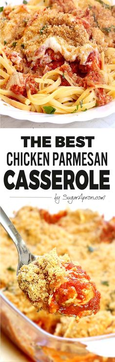 the best chicken parmesan casserole is served in a pan