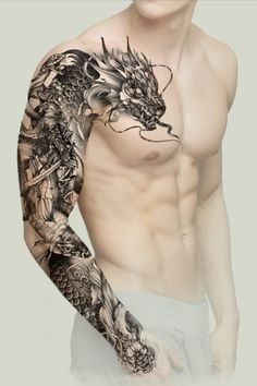 a man with a dragon tattoo on his arm