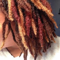 Locs Color Combo, Dreads With Color, Dyed Dreads, Colored Dreads, Thick Locs, Leda Muir, Dread Head, Hairstyles Natural Hair