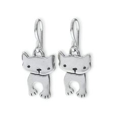 Cute kittens gaze outward in this adorable pair of earrings. They are 3/4 of an inch tall and made completely from sterling silver with solid sterling French ear wires. I ship First Class Mail with tracking in a cute gift box. In stock and ready to ship. Sterling Silver Cat Design Earrings For Gift, Cute Sterling Silver Drop Earrings, Cute Sterling Silver Earrings With Ear Wire, Silver Cat Design Dangle Earrings, Silver Cat Design Drop Earrings, Silver Drop Earrings With Cat Design, Cute Silver Cat Design Earrings, Whimsical Silver Hypoallergenic Earrings, Cute Sterling Silver Earrings For Everyday