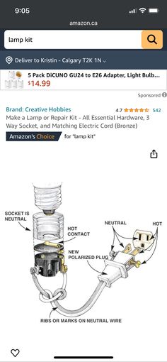 an appliance page with instructions for how to install the light bulb and wiring