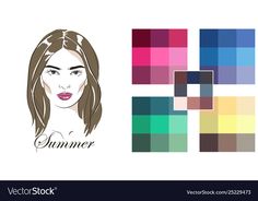 Seasonal color analysis palette for summer type Vector Image Polyvore Summer, Summer Palette, True Summer, Spring Palette