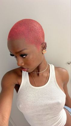 Shaved Hair For Women, Low Hairstyles, Bald Baddie, Shave Head, Short Dyed Hair, Buzz Cut Hairstyles, Bold Women, Best Hair Color