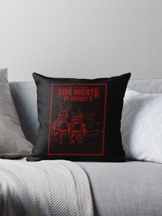 a black and red throw pillow with the words five nights at thirty's on it