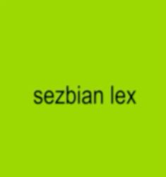 the word sezbiann flex is written in black on a green background,