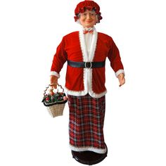 Bring festive fun to your home this Christmas with this National Tree Company Dancing Life-Size Mrs. Claus Christmas Floor Decor. Motion-activated dancing Imported WARNING: Cancer and Reproductive Harm - www.P65Warnings.ca.gov. ADVERTENCIA: Cáncer y daños a la reproducción - www.P65Warnings.ca.gov. AVERTISSEMENT: Cancer et Reproductive Harm - www.P65Warnings.ca.gov.. For more information go to www.P65Warnings.ca.gov. Plastic, velvet, plush, polyester Assembly required 58"H x 21"W x 15"D Manufact White Satin Top, Fraser Hill, Red Velvet Jacket, Dancing Santa, Christmas Dance, Holiday Greenery, Tartan Skirt, White Fleece, Indoor Christmas