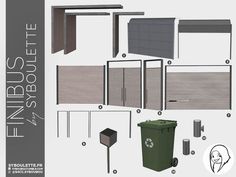 an image of various types of outdoor furniture and accessories for the home or office area