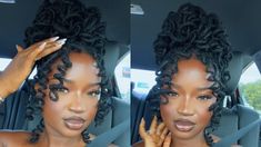 Elegant Curly Loc Updo | Wedding Loc Style | #KUWC - YouTube Locs Styles For Wedding, Loc Wedding Hairstyles Brides, Elegant Curly Updo, Loc Colors, Locks Hairstyles, Bun With Curls