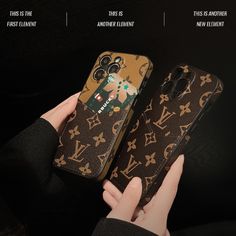 someone is holding their louis vuitton phone case with the same image as it appears