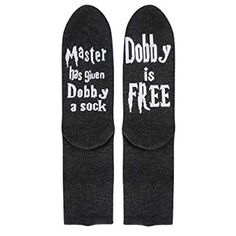 two pairs of black socks with white writing on them that say, master and queen is free