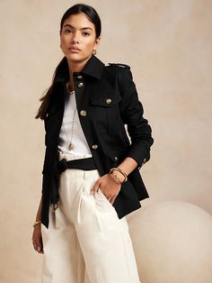 Voyage Jacket | Banana Republic Banana Republic Outfits 2022, 2023 Clothes, Style Scrapbook, Vintage Safari, Black And White Outfit, Quoi Porter, Style Goals, Minimal Classic, Safari Style