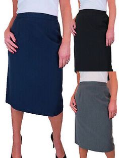 Trendy Fashion Ladies Smart Pencil Skirt Below Knee Length Large Sizes Fully Lined Office 12-24, Women's Clothing Office Pencil Skirt, Smart Office, Formal Skirt, Womens Pencil Skirts, Office Work, Medium Weight, The Knee, Large Size, Trendy Fashion