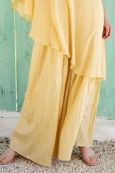 Shop for Shruti Sancheti Yellow Chiffon Embellished Tunic And Pant Set for Women Online at Aza Fashions Embellished Georgette Sharara For Summer, Summer Georgette Palazzo Set Maxi Length, Summer Maxi Length Georgette Palazzo Set, Bohemian Maxi Length Sharara For Summer, Bohemian Summer Maxi-length Sharara, Summer Bohemian Maxi Length Sharara, Elegant Maxi-length Palazzo Set For Summer, Summer Fitted Floor-length Palazzo Set, Bohemian Summer Floor-length Palazzo Set