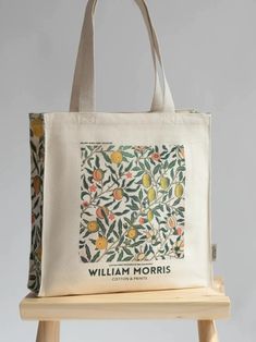 William Morris "Fruit" Thick Canvas Tote Bag | The Tote Library Fruit Tote Bag, Library Tote Bag, Famous Painters, Library Tote, Future School, Unique Tote Bag, Bags Game, Stylish Tote Bag, Fruit Pattern