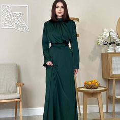 Style: ElegantFit: RegularFabric: SatinPattern: SolidElement: Belted,ZipperNeckline: Mock NeckSleeve Type: RegularSleeve Length: Long SleeveProduct Type: Satin Dress,A Line DressOccasion: DailyDress/Skirt Length: MaxiMain Composition: PolyesterSeason: Spring/Fall Evening Maxi Dresses, Satin Long Dress, Maxi Dresses Summer, Long Sleeve Party Dress, Satin Dress Long, Party Dress Long Sleeve, Casual Evening, High Waist Dress, Maxi Robes