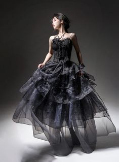 Wednesday Raven Ball, Wednesday Raven Dress, Wednesday Dress Raven, Prom Dresses Alt, Gothic Formal Dresses, Black Ball Gown Wedding Dress, Victorian Gothic Fashion, Gothic Ball Gown, Black Victorian Dress