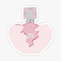 a pink heart shaped sticker with an envelope sticking out of it's hole