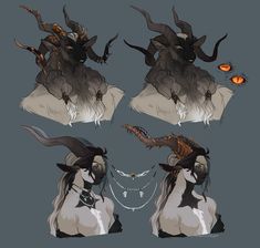 some sort of creature with horns on their heads