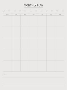 the printable month planner is shown in black and white, with lines on it