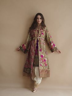 Shamaeel - Mughal Miniatures - S-I Mughal Fashion Inspiration, Open Coat, Nikkah Dress, Gotta Work, Pakistani Dresses Casual, Pakistani Fashion Party Wear, Salwar Kamiz, Beautiful Pakistani Dresses, Dress Indian Style