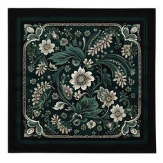 Dark Green Floral Bandana - Etsy Western Paisley, Floral Bandana, Paisley Bandana, Bandana Design, Textile Pattern, Idea Board, Nice Style, Swirl Pattern, Creative Tattoos