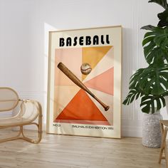 Baseball Mid Century Print Bauhaus Sport Wall Art PRINTED on Luxury Paper.  Featuring a striking baseball and bat against an abstract geometric background, this print blends athleticism with avant-garde design. Ideal for baseball lovers and art enthusiasts alike, this high-quality reproduction makes a unique gift or a bold statement piece for any space. ✅ 𝗛𝗜𝗚𝗛 𝗤𝗨𝗔𝗟𝗜𝗧𝗬 𝗙𝗜𝗡𝗘 𝗔𝗥𝗧 𝗣𝗔𝗣𝗘𝗥 * 𝐀𝐫𝐜𝐡𝐢𝐯𝐚𝐥 𝐌𝐮𝐬𝐞𝐮𝐦-𝐐𝐮𝐚𝐥𝐢𝐭𝐲 𝐏𝐚𝐩𝐞𝐫: Our posters are printed on off-w Sports Wall Art, Sports Wall, Luxury Paper, Geometric Background, Unique Charms, Matte Paper, True Colors, Art Paper, Statement Pieces