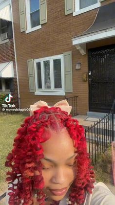 Spiral Curls On Locs, 2 Strand Twist Women Locs, Birthday Dread Hairstyles, Dreads Locks Hair Styles For Women, Pink And Red Locs, Loc Styles Half Up Half Down, Perm Rods On Locs, Curly Locs Hairstyles, Hairstyles For Locs