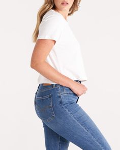 This plus size top is a must-have in casual and workwear wardrobes alike Skirt Belt, Plus Size Top, Body Size, Crop Tee, Body Measurements, Recycled Cotton, Must Haves, Dress Shop, Work Wear