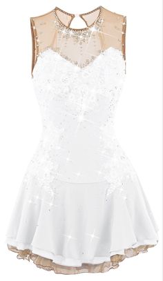 a women's white dress with sequins on it