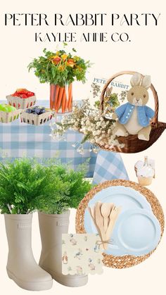 an image of a table setting for a party with carrots and other food items