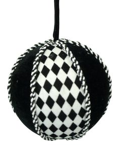 5 Blk/Wht Harlequin/Solid Pattern Ball Ornament - 84864BKWT - The Wreath Shop Harlequin Fabrics, Key Diy, Mackenzie Childs Inspired, Black White Christmas, Candy Wreath, Fabric Balls, Buffalo Check Christmas, Whimsical Wreaths, Christmas Accents