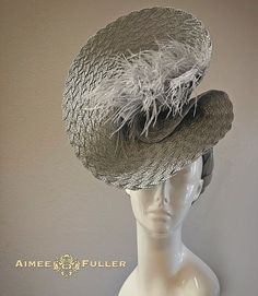 Aimee Fuller Charcoal Gray Ascot Kentucky Derby Fascinator Hat Royal Ascot Melbourne Cup Del Mar Races Opening Day Mother of the Bride - Etsy UK Elegant Gray Hat With Short Brim, Elegant Fascinator For Vintage Events, Elegant Short Brim Fascinator For Vintage Events, Elegant Hat With Pinched Crown For Vintage Events, Elegant Cloche Costume Hats For Vintage Events, Elegant Silver Costume Hats And Headpieces For Formal Occasions, Elegant Fitted Gray Hat, Elegant Brimmed Fascinator For Vintage Events, Elegant Curved Brim Costume Hat For Vintage Events