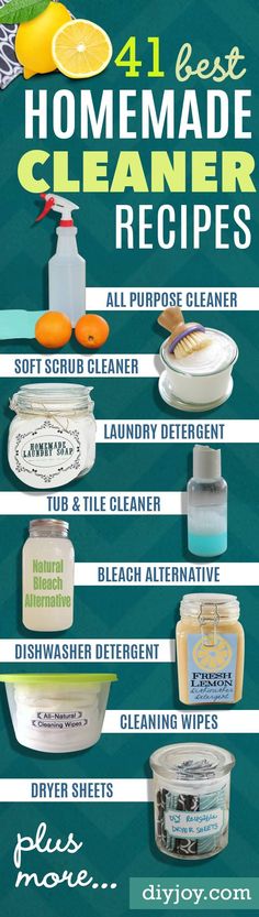 the best homemade cleaner recipe for all types of cleaning products, including lemons and oranges