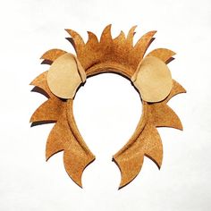 a wooden wreath with two circles on it