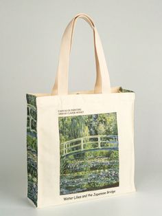 Claude Monet Water Lilies And Japanese Bridge Oil Painting Art Canvas Tote Bag For Women Girl Reusable -Friendly Tote Bag Foldable Large Capacity Leisure Shopping Bag Green Casual,Vintage   Fabric Graphic Shoulder Tote Bag   Women Bags, size features are:Bust: ,Length: ,Sleeve Length: Japanese Bridge, Claude Monet Water Lilies, Monogramed Gifts, Monet Water Lilies, Stylish Women Fashion, Mua Sắm, Reusable Shopping Bags, Water Lilies, Shoulder Tote Bag