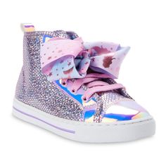 Perfect For Back To School- Jojo Siwa High Top Sneakers. Featuring Sparkly Mermaid Scale Uppers, Iridescent Toes And Lace Ties With Ombr Bow Detailing. Available In Multiple Girls Sizes. New With Tags. Nickelodeon Girls, Shoes Girl, Girls High Top Sneakers, Mermaid Print, Glitter Sneakers, High Top Sneaker, Mermaid Scales, Bow Shoes, Jojo Siwa