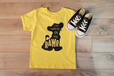 Working on My Roar Lion King Shirt Great design for babies and kids Made on soft-style shirts Lion King Shirts Black Or Gold, Animal Kingdom Outfit, Baby Simba, Lion King Shirt, Roaring Lion, Lion Shirt, King Shirt, Kids Graphic Tees, Pregnancy Shirts