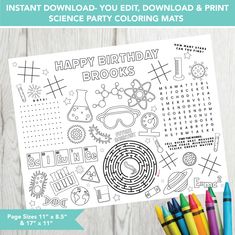 printable birthday coloring pages for kids to color with the words happy birthday and books