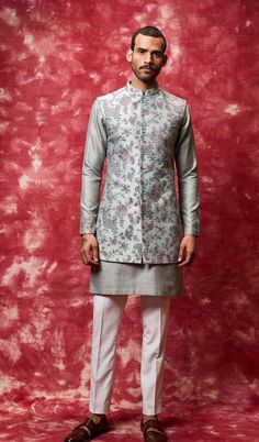 Nehru Jacket For Men, Sleeveless Kurta, Wedding Kurta For Men, Wedding Dresses Men Indian, Blue Kurta, Wedding Outfit Men, Indian Men Fashion, Dress Suits For Men, Nehru Jacket