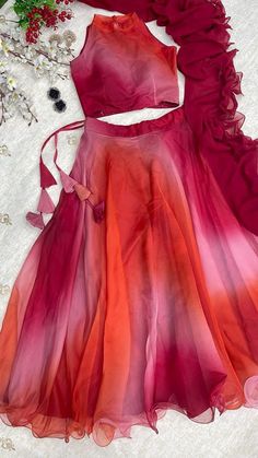 Organza Silk Lehenga, Frill Saree, Silk Lehenga Choli, Ruffle Sarees, Kurti Palazzo, Simple Lehenga, Long Gown Design, Lehenga Designs Simple, Saree Designer