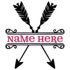 the name here with two arrows and an arrow on it's back side, in pink