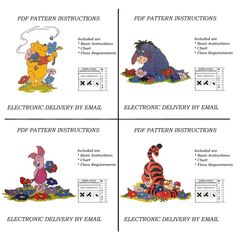 four different cartoon characters are depicted in this diagram