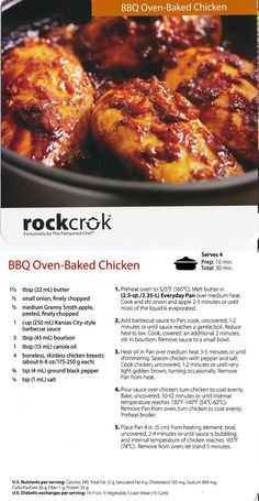 brochure for bbq oven baked chicken