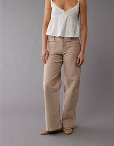 AE Stretch Corduroy Low-Rise Baggy Wide-Leg Pant Relaxed Fit Corduroy Bottoms For Everyday, Casual Mid-rise Corduroy Bottoms, Casual Mid-rise Corduroy Jeans, High Rise Relaxed Fit Corduroy Bottoms, Everyday Corduroy Bottoms With Pockets, Spring Corduroy Relaxed Fit Jeans, Relaxed Fit Corduroy Casual Jeans, Casual Relaxed Fit Corduroy Jeans, Casual Corduroy Pants With Five Pockets