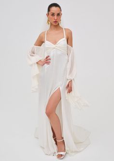 td {border: 1px solid #ccc;}br {mso-data-placement:same-cell;}The most ethereal wedding dress you'll ever see. Wedding Getting Ready Outfit, Vintage Inspired Wedding Gown, Ethereal Wedding Dress, White Silk Dress, Reception Gown, Gown White, A Line Maxi Dress, Ethereal Wedding, Bachelorette Outfits