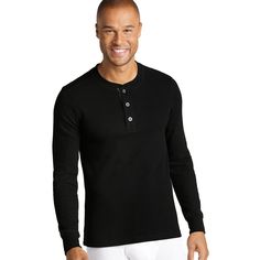 The Jockey Tall Man Long Sleeve Waffle Henley men's top provides warm comfort with knit fabric and rib cuffs. A four-button style offers adjustable coverage and a classic look. With a semi-relaxed fit and a slight stretch, this waffle shirt is ideal for lounging or heading out in colder weather. Waffle Henley, Jockey Mens, Tall Man, Waffle Shirt, Mens Henley, Button Style, Hem Style, Tall Guys, Basic Tees