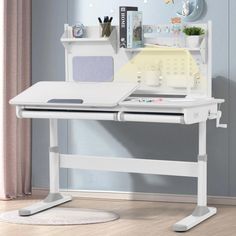 PRICES MAY VARY. Adjustable Height:The desk feature adjustable height settings, allowing them to grow with your child. As they go through growth spurts, you can easily raise or lower the desk to ensure a comfortable and ergonomic seating position, promoting good posture and reducing strain. Tiltable Desktop: The desk's tabletop can be tilted from 0 to 50 degrees, providing a versatile surface for various activities such as writing, reading, and drawing. This feature enhances productivity and all Kids Table Chair Set, Kids Study Desk, Drawing Desk, Ergonomic Seating, Kids Desk, Desk Size, Desk Height, Kids Vanity, Kids' Desk